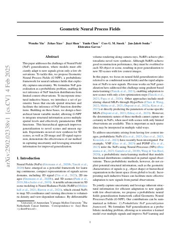 First page of Geometric Neural Process Fields
