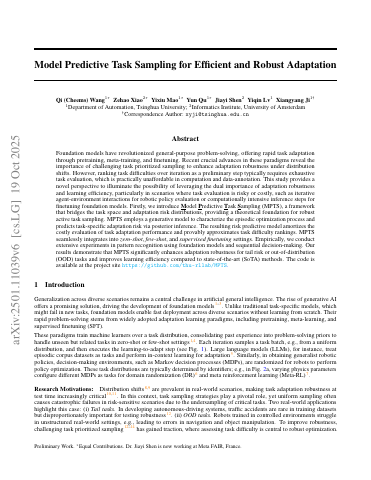 First page of Model Predictive Task Sampling for Efficient and Robust Adaptation